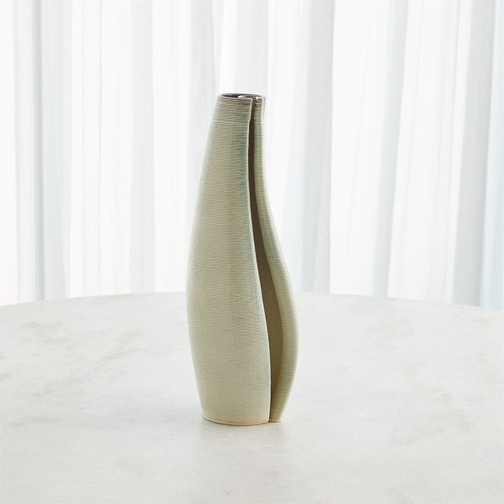 Vases Rift Vase-Washed Green-Lg