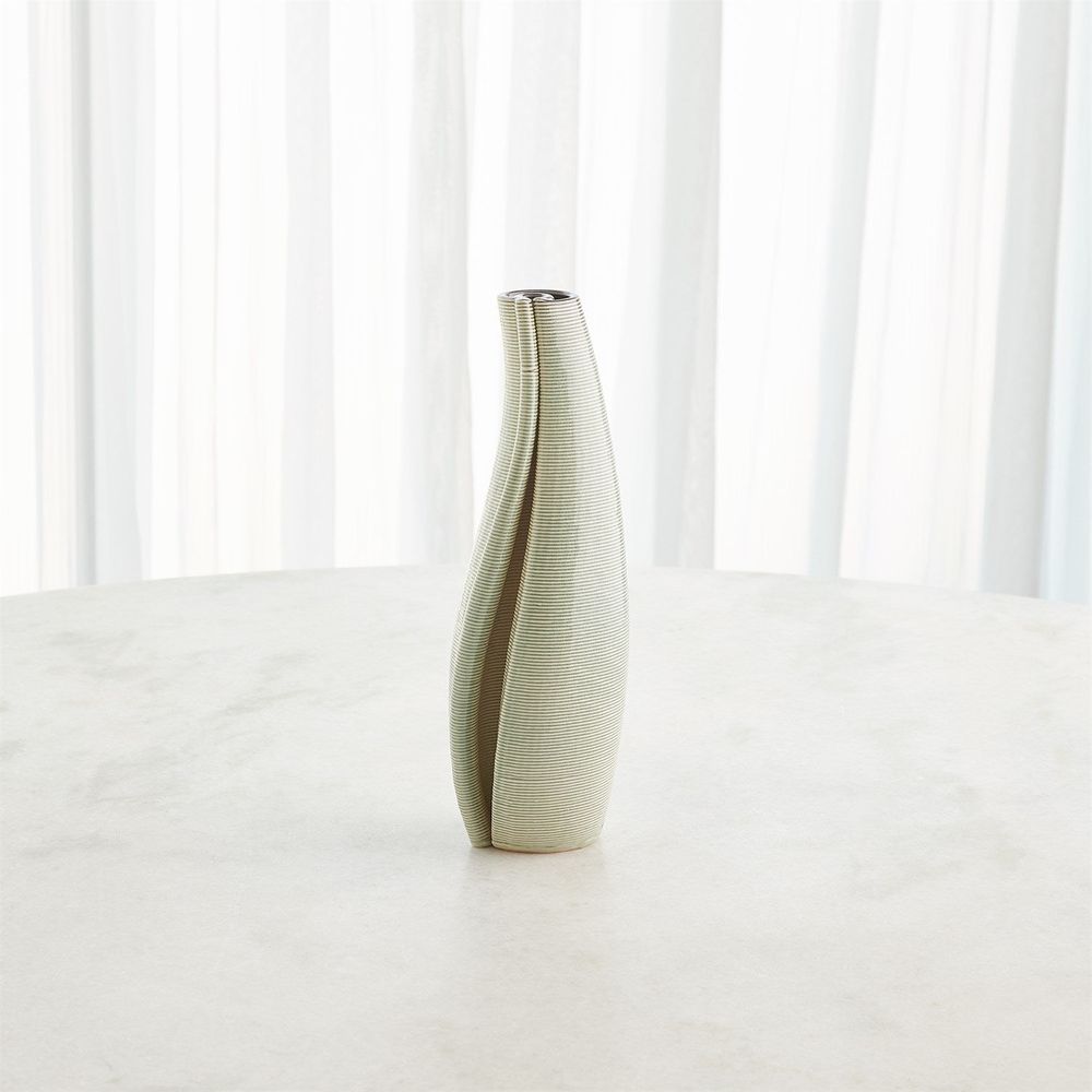 Rift Vase-Washed Green-Med