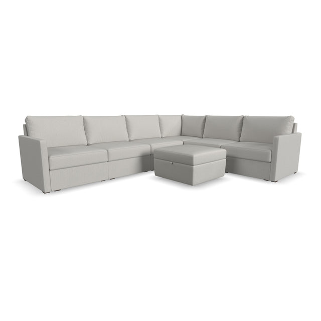 Flex 6-Seat Sectionals-Flexsteel-Flexsteel-9022-6NSEC9-31301-Outdoor Sectionals6-Seat Sectional with Narrow Arm and Ottoman-12-France and Son