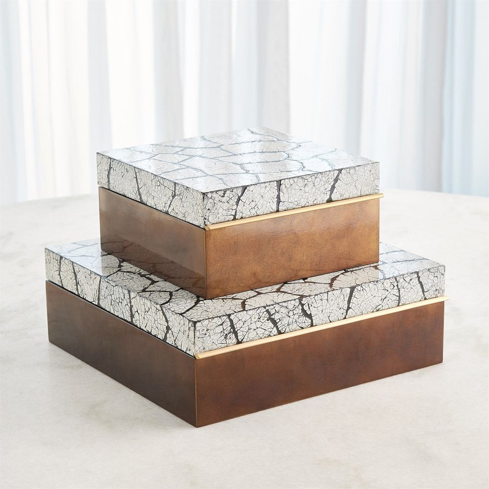 Boxes Eggshell Box - Antique Gold Leaf Large