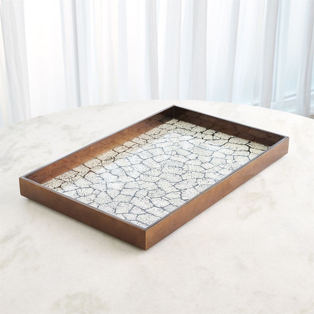 Serveware: Trays Eggshell Tray - Antique Gold Leaf Large