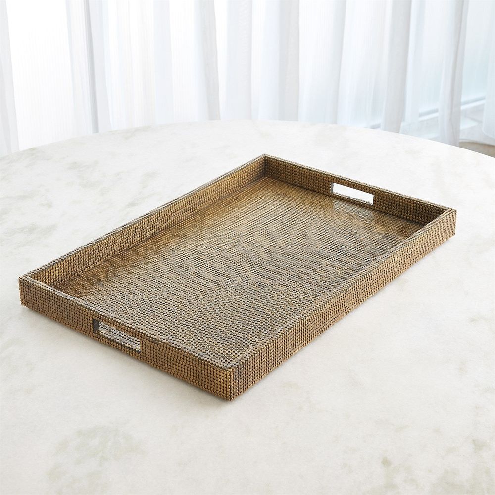 Serveware: Trays Lames Tray - Aged Brass Large