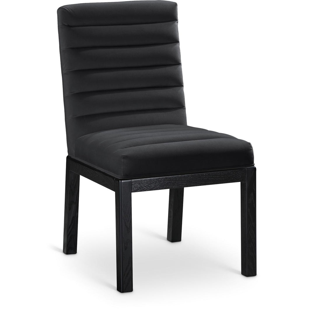 Evelyn Velvet Upholstered Dining Chair — Black / Stained Black