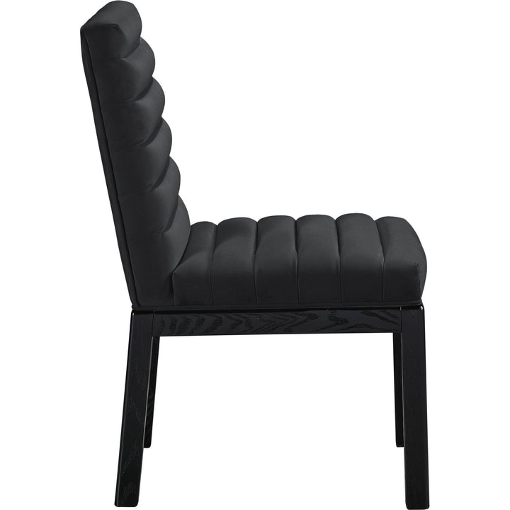 Evelyn Velvet Upholstered Dining Chair — Black / Stained Black