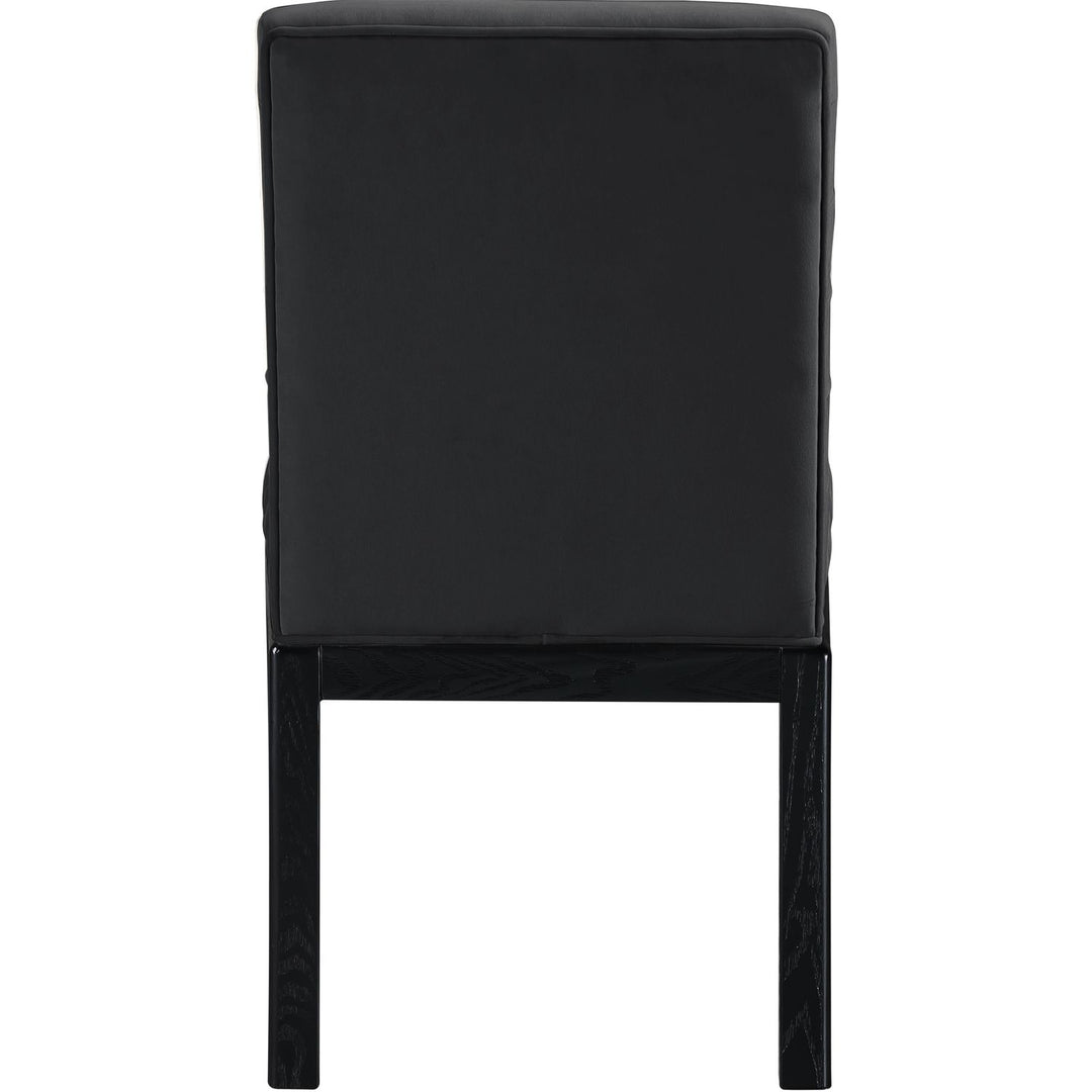 Evelyn Velvet Upholstered Dining Chair — Black / Stained Black