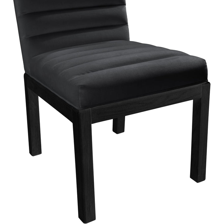 Evelyn Velvet Upholstered Dining Chair — Black / Stained Black