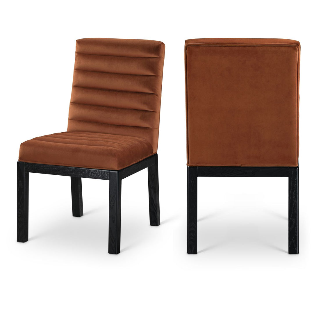 Evelyn Cognac Velvet Upholstered Dining Chair
