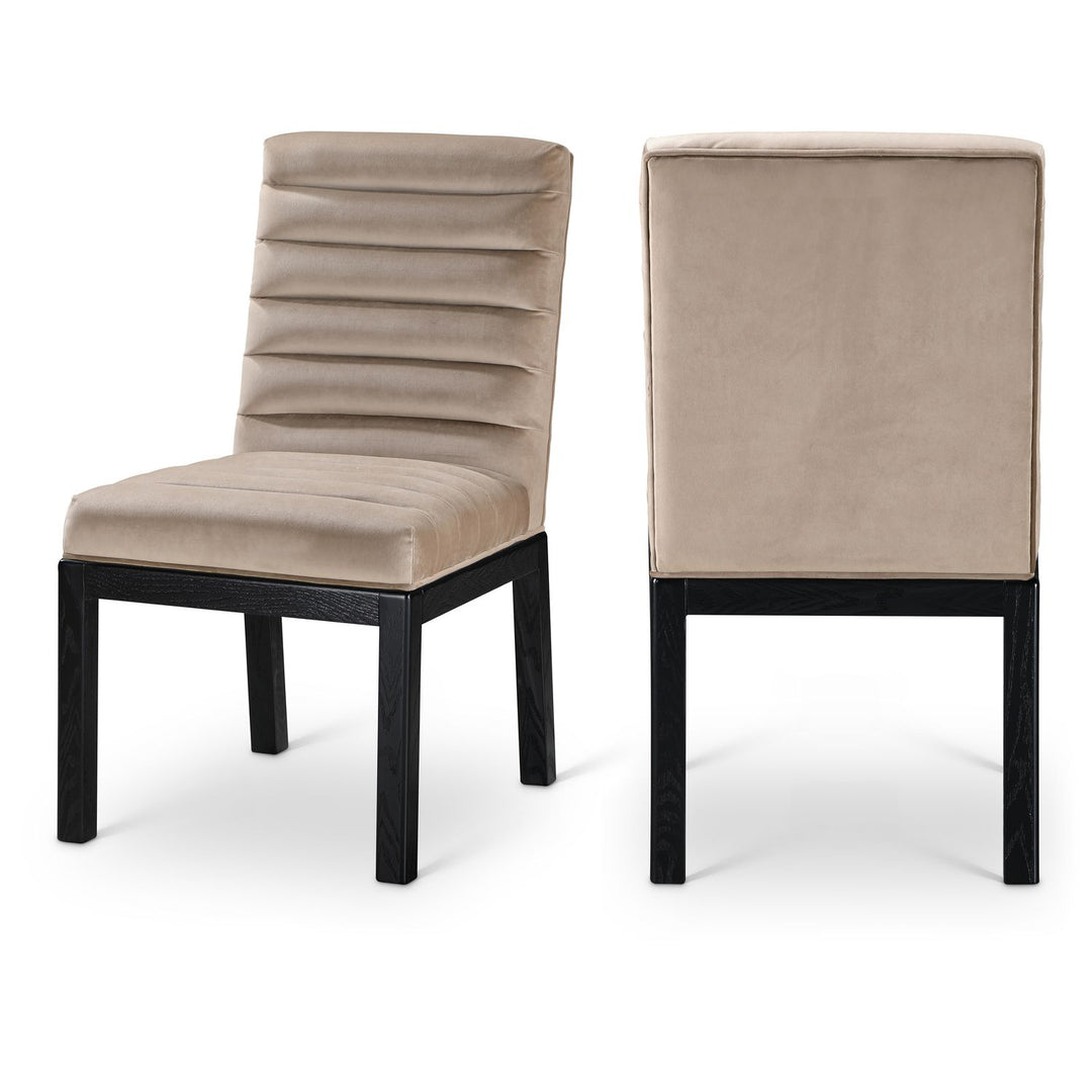 Evelyn Taupe Velvet Upholstered Dining Chair