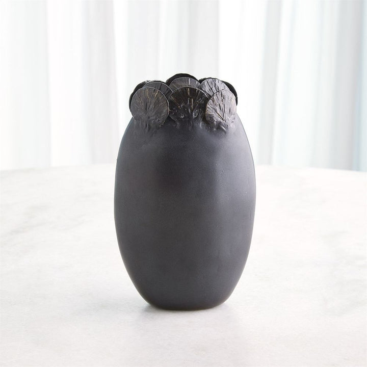 Sand Dollar Vase-Black-Sm