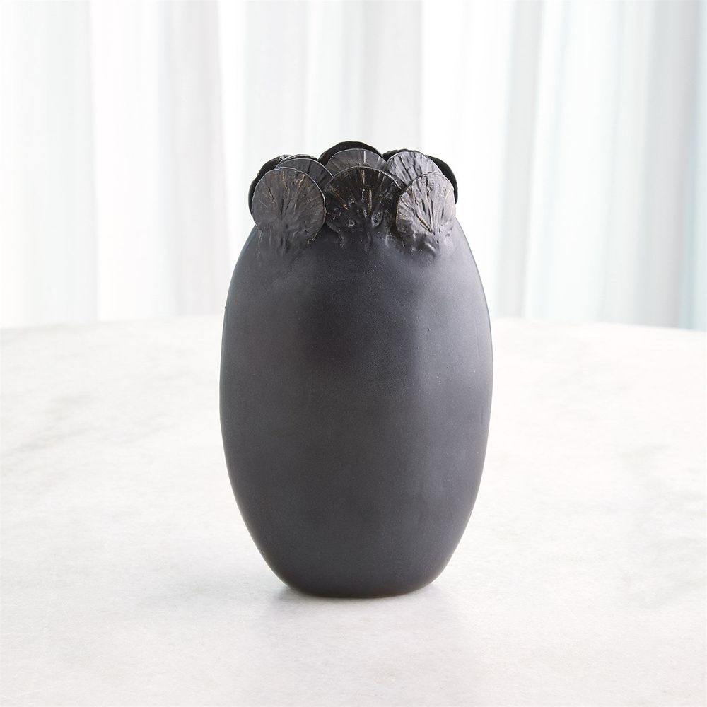 Sand Dollar Vase-Black-Lg
