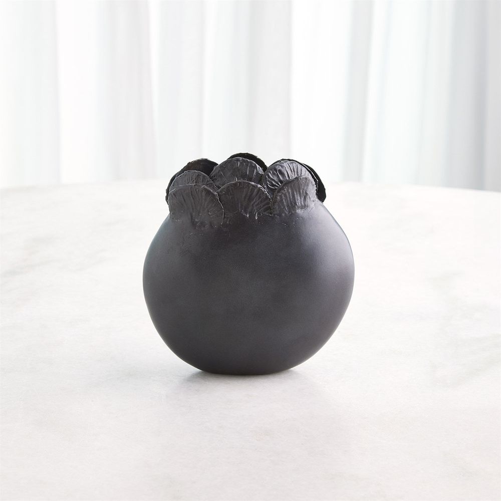 Sand Dollar Vase-Black-Sm