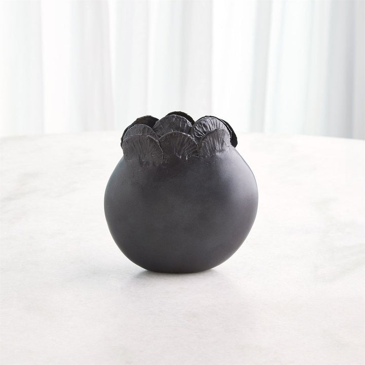 Sand Dollar Vase-Black-Lg