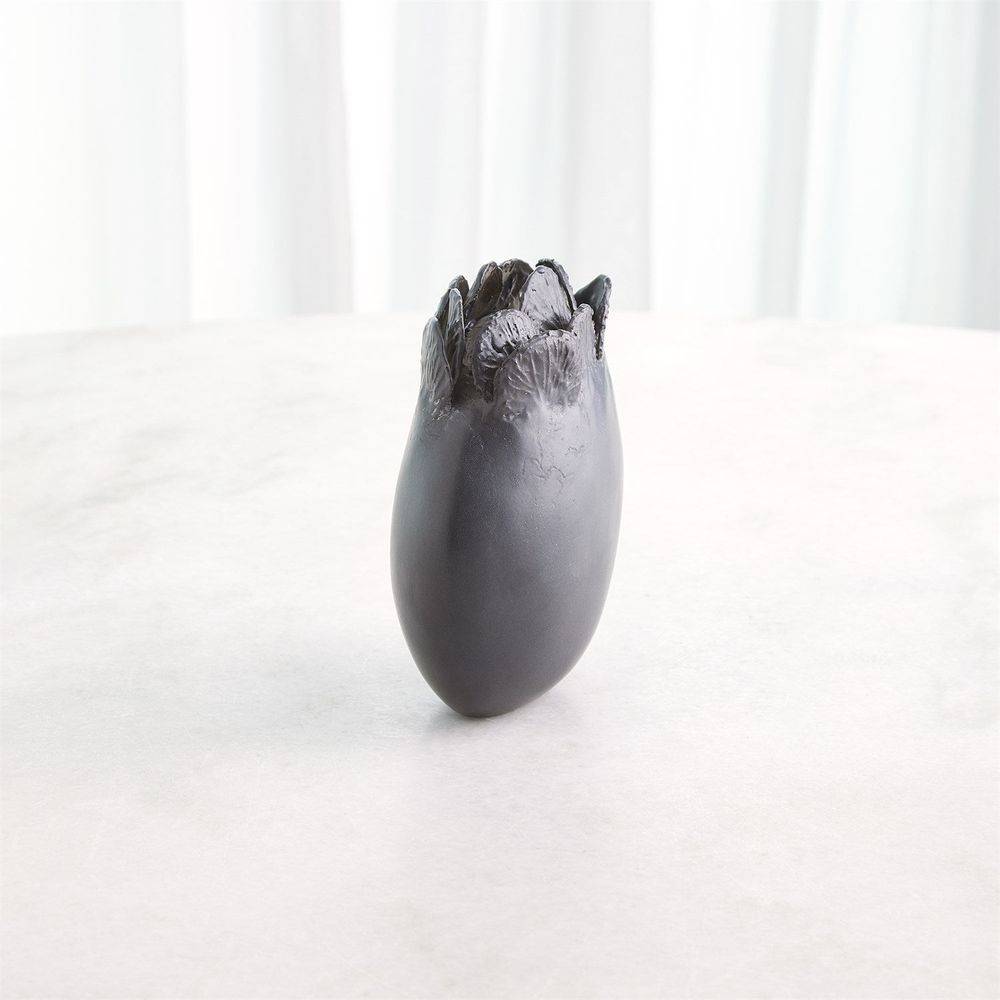 Sand Dollar Vase-Black-Sm