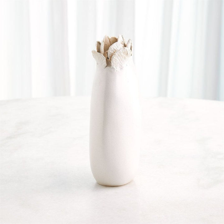 Sand Dollar Vase-White-Sm