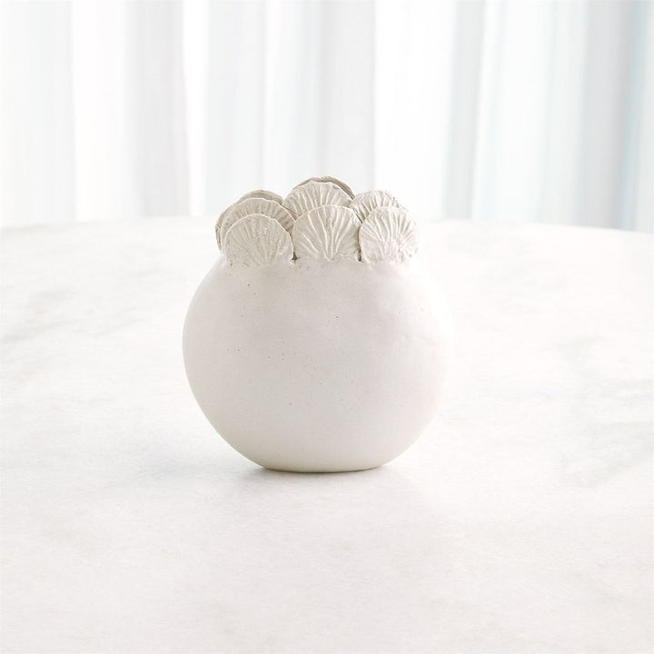 Sand Dollar Vase-White-Sm