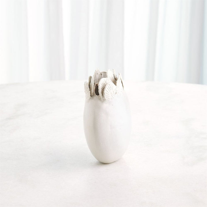 Sand Dollar Vase-White-Lg