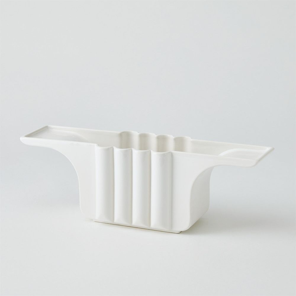 Flying Column Vase-White-Wide