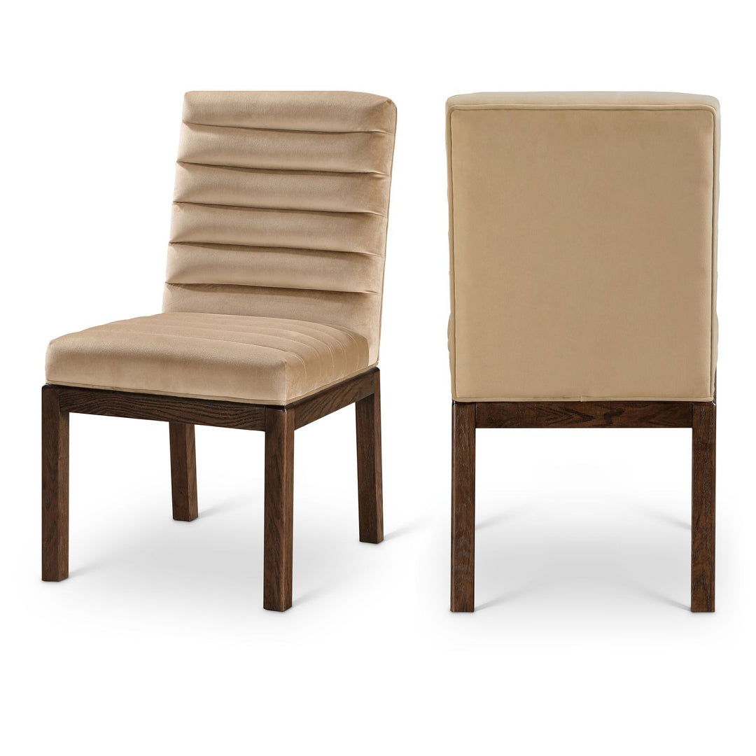 Evelyn Beige Velvet Upholstered Dining Chair