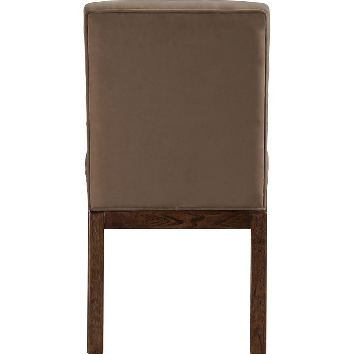 Evelyn Velvet Upholstered Dining Chair — Brown / Stained Walnut
