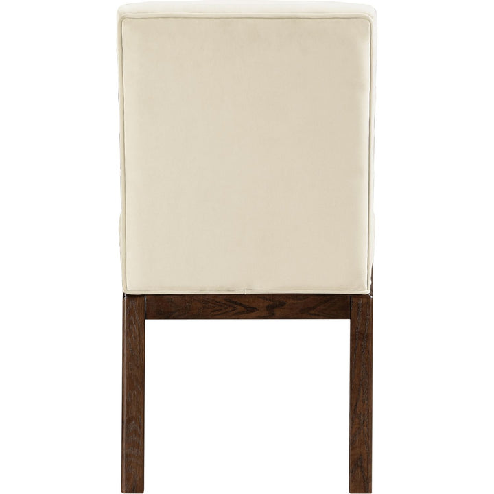 Evelyn Velvet Upholstered Dining Chair — Cream / Stained Walnut