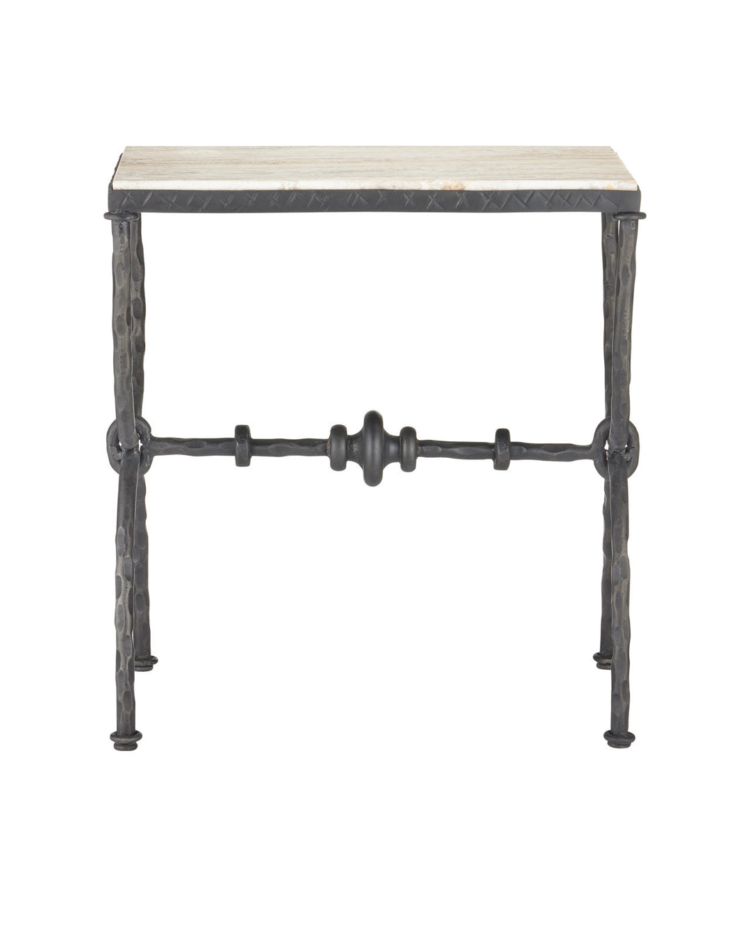 Agora White Travertine Side Table