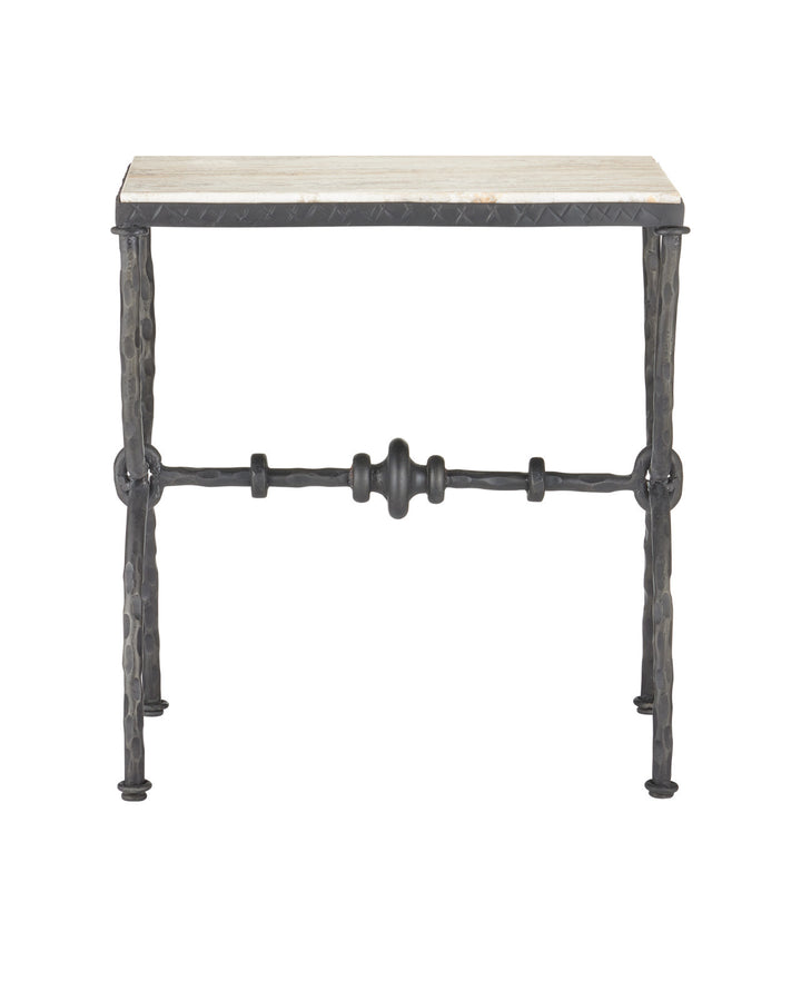 Agora White Travertine Side Table