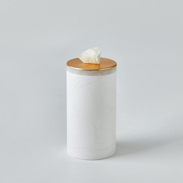 Quarry Jar-White/Gold Leaf-Lg