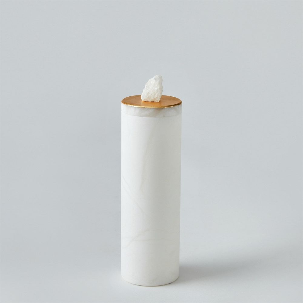 Jars Quarry Jar-White/Gold Leaf-Lg