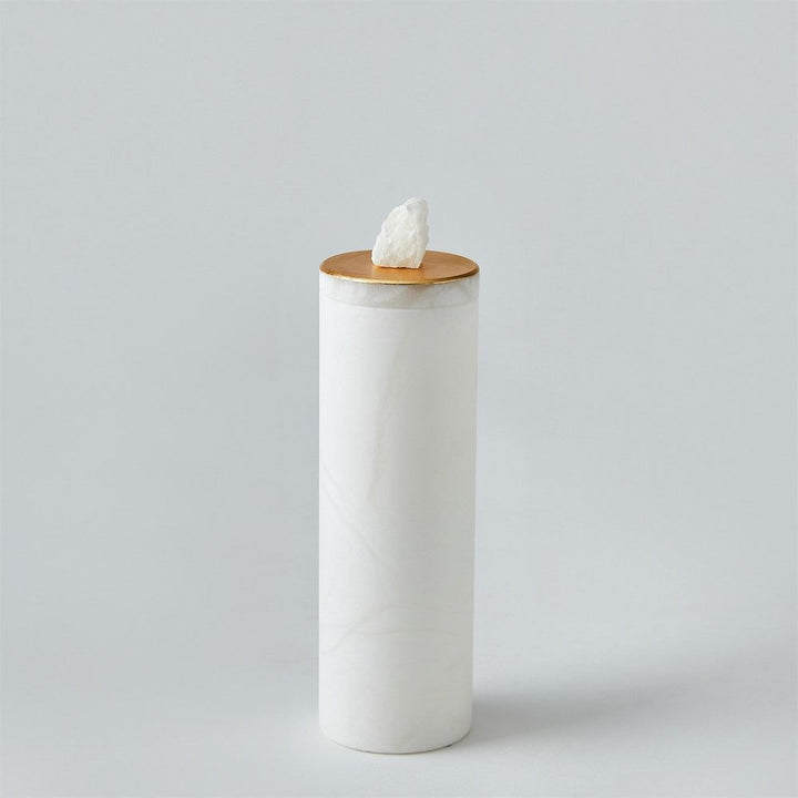 Jars Quarry Jar-White/Gold Leaf-Lg
