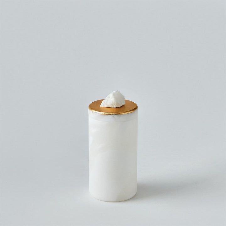 Quarry Jar-White/Gold Leaf-Lg