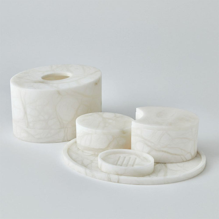 Bathroom Accessories & Decor Alabaster Oval Box