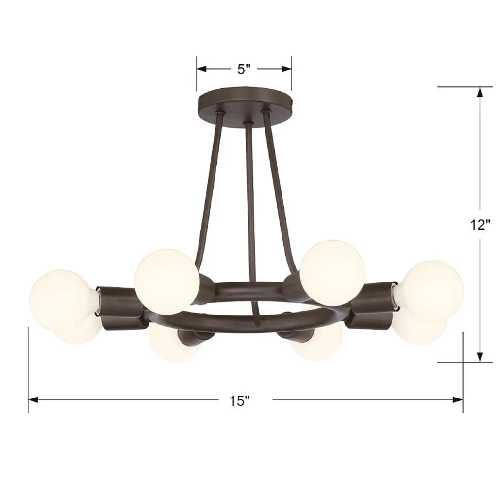 Hunter 8 Light Bronze Ceiling Mount