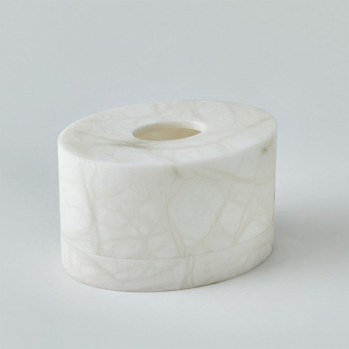 Alabaster Oval Tissue Box