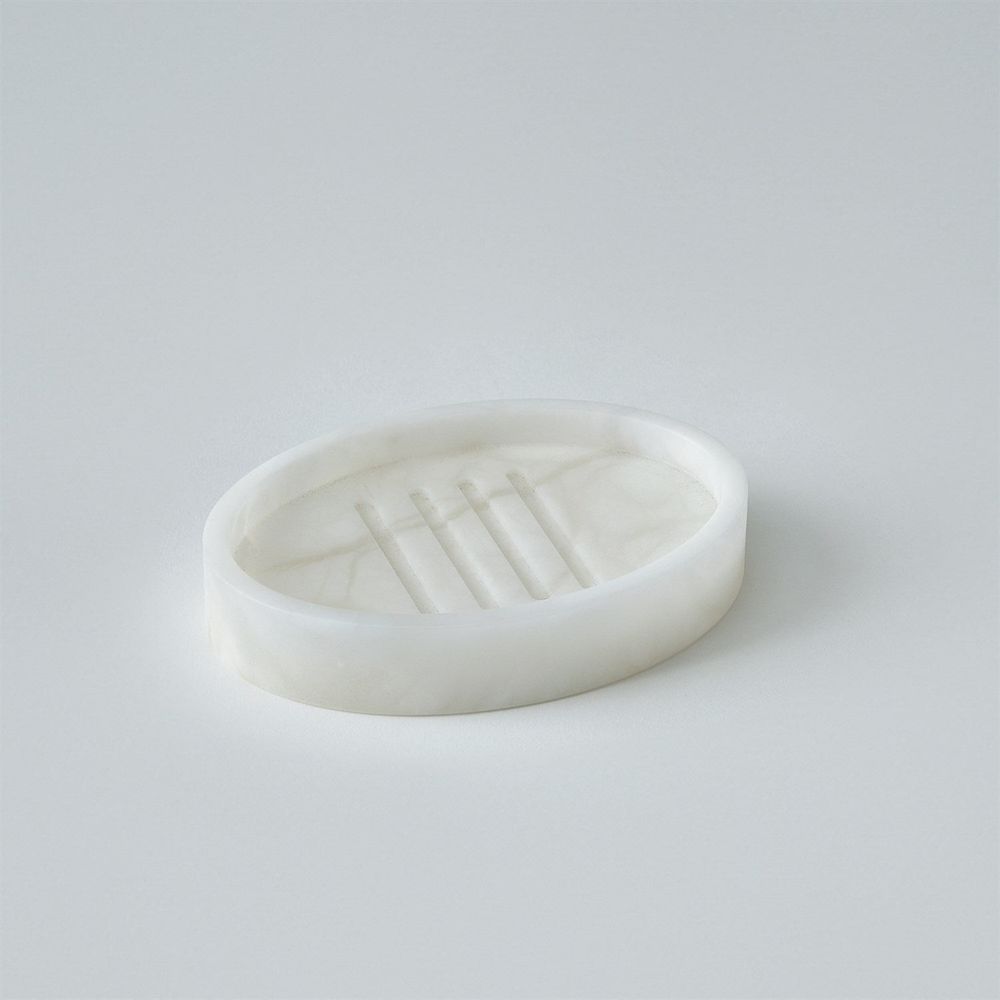 Alabaster Oval Tissue Box