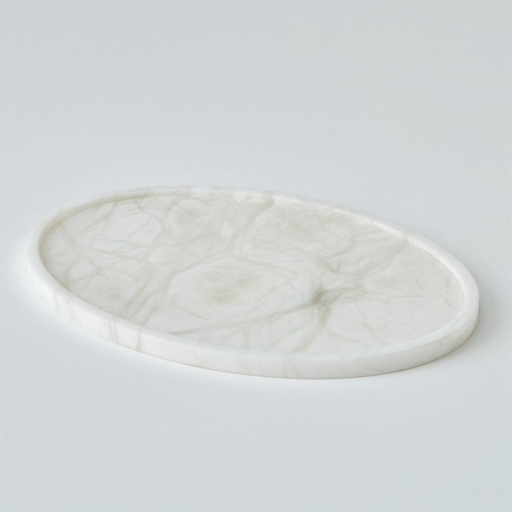 Alabaster Oval Tray
