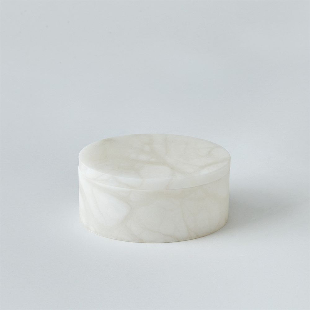 Alabaster Oval Box-Cut