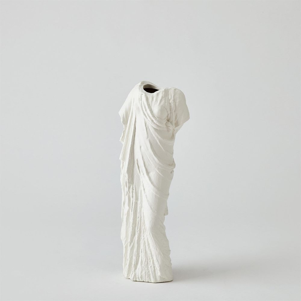 Greco Vase-Matte White-Med