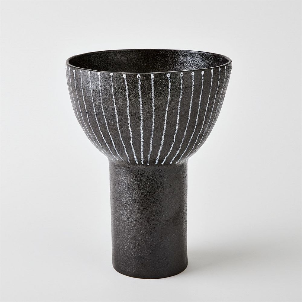 Bowls Cinder Footed Bowl-Striped-Lg