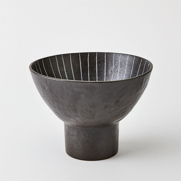 Bowls Cinder Footed Bowl-Striped-Lg
