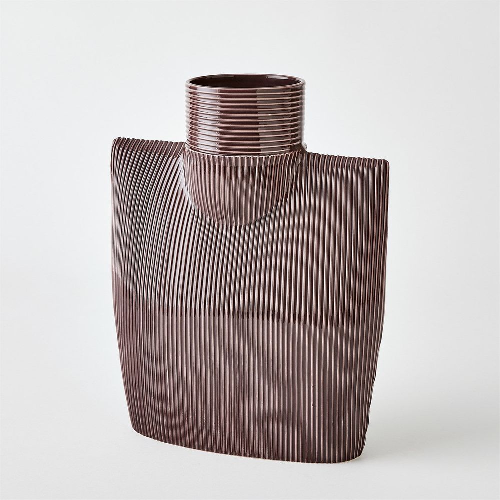 Vases Ribbed Collar Vase-Plum-Sm
