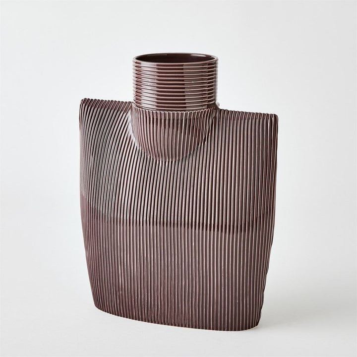 Vases Ribbed Collar Vase-Plum-Sm