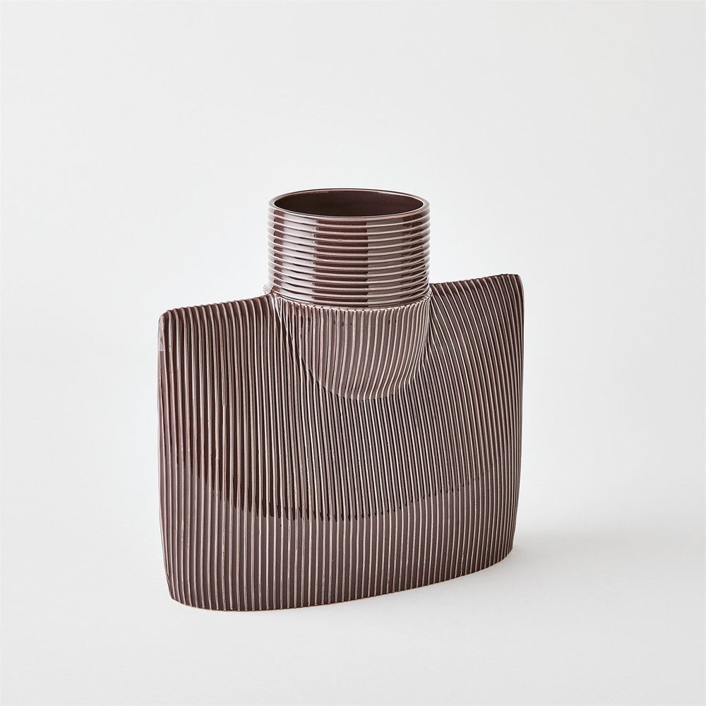 Vases Ribbed Collar Vase-Plum-Sm