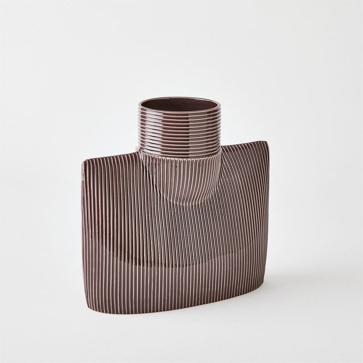 Vases Ribbed Collar Vase-Plum-Sm