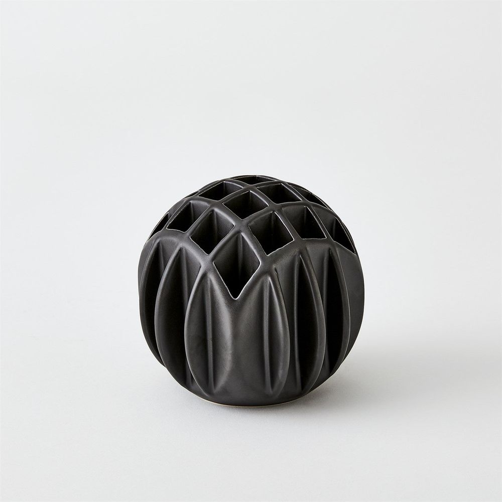 Bud Ball Vase-Matte Black-Sm
