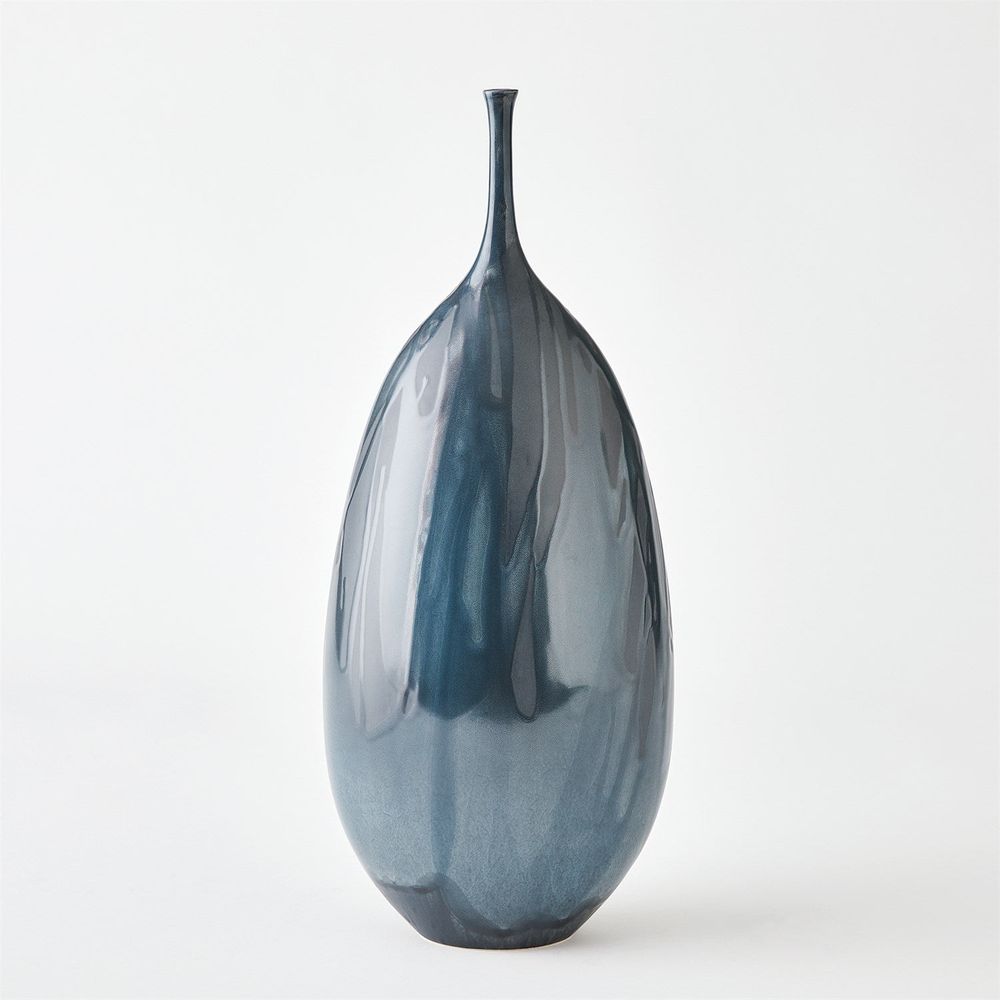 Vases Splash Bottle-Reactive Blue-Lg