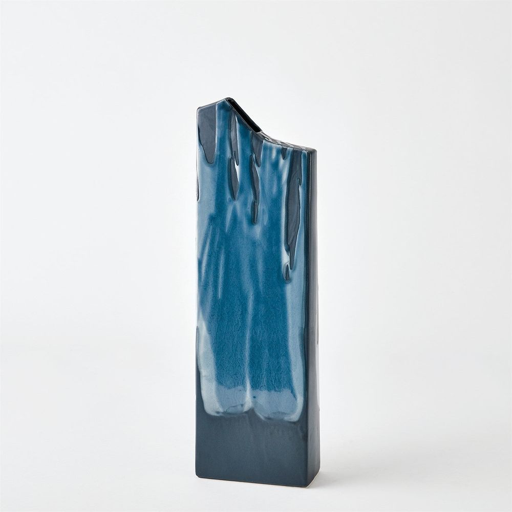Column Splash Vase-Reactive Blue-Med