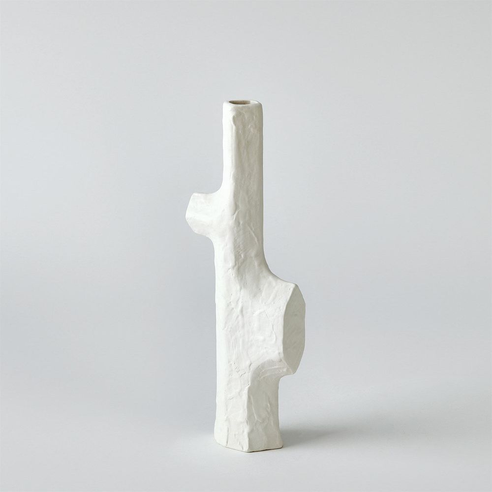 Tiered Trunk Vase-Matte White-Lg