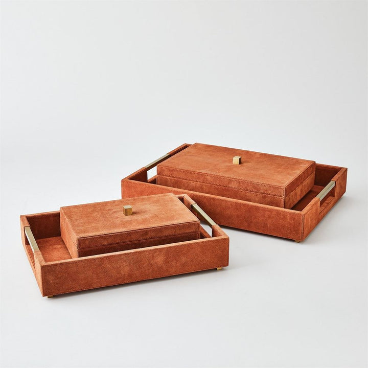 Boxes Posh Box-Rust Suede-Lg