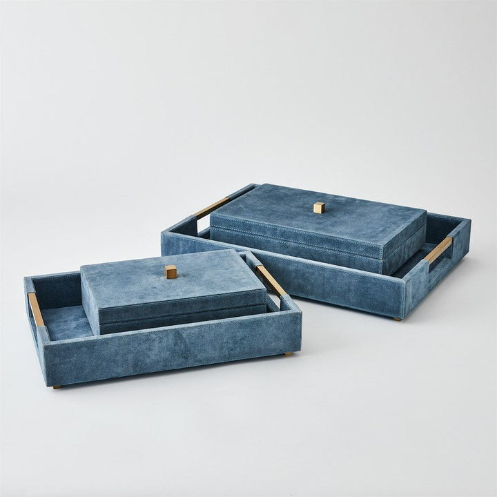 Posh Box-Dusty Blue Suede-Lg