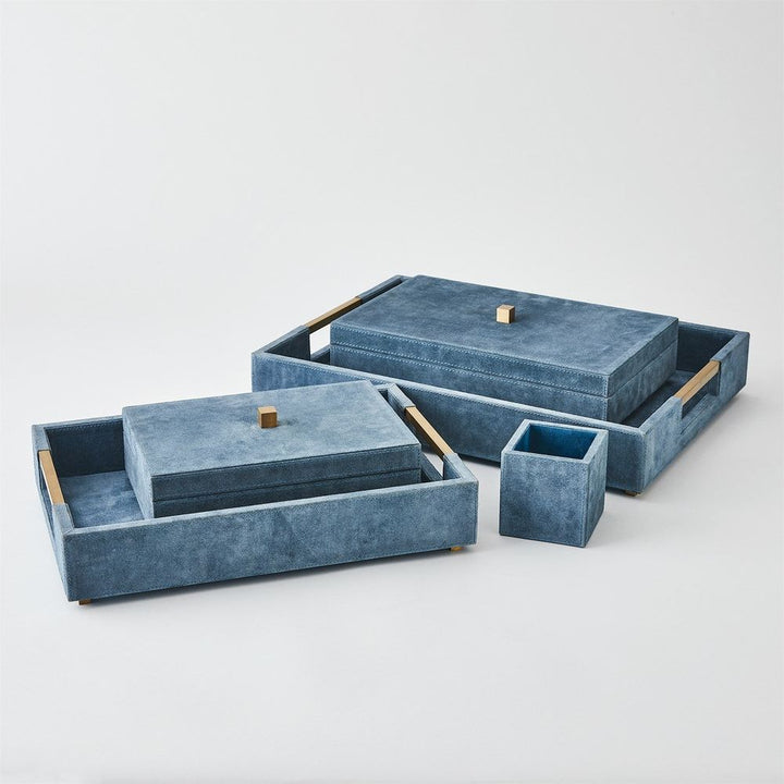 Posh Box-Dusty Blue Suede-Sm